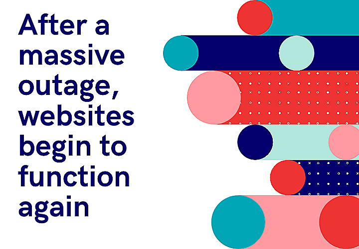 After a massive outage, websites begin to function again