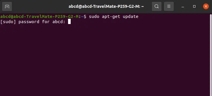 Execute the following command on the terminal to download package information from all configured sources.