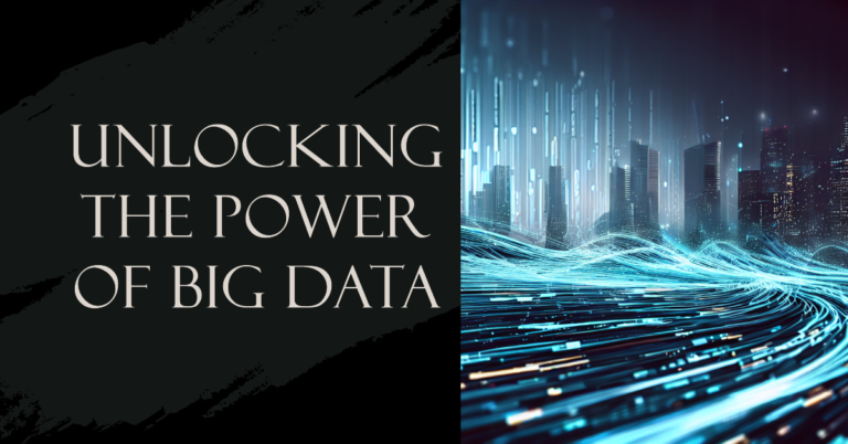 A futuristic cityscape with streams of data flowing through, representing the vast amounts of big data being generated and the challenges in managing it effectively.
