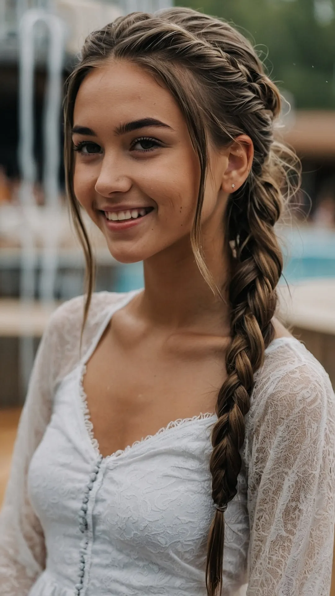 Chic Aqua Curls: Waterpark Hair Ideas