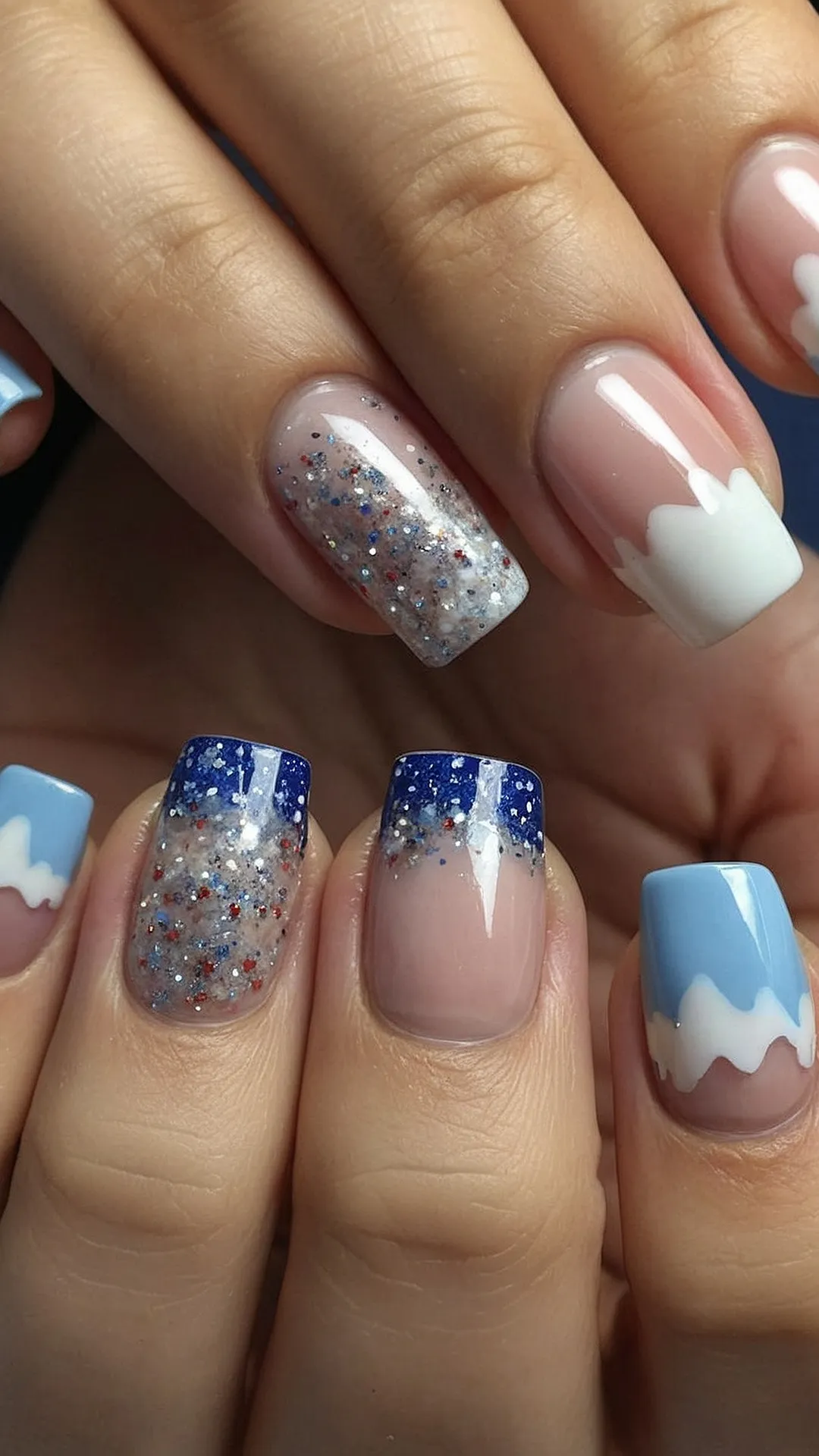 Sparkling Freedom: Glittery 4th of July Nail Designs