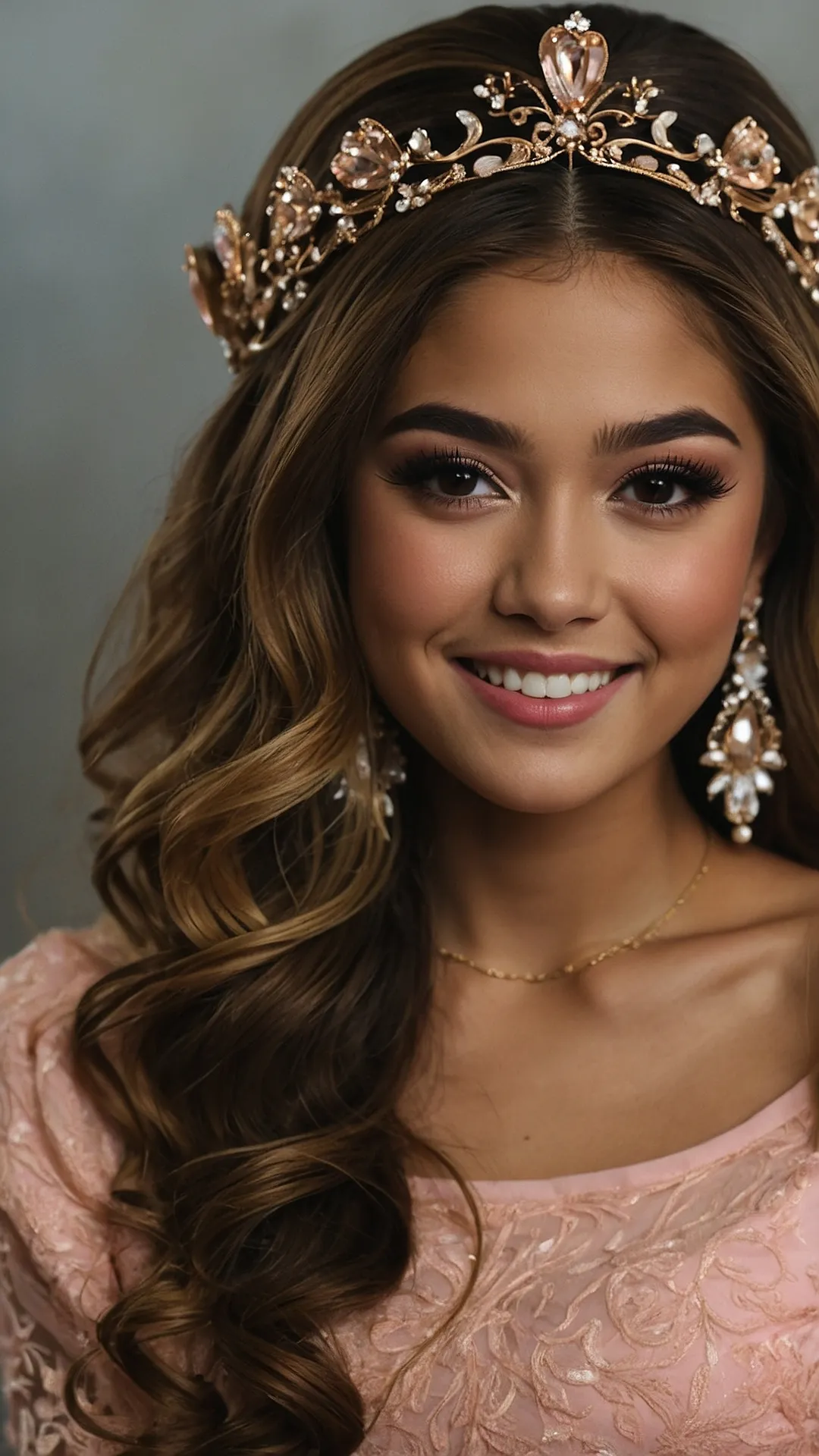 Eternal Elegance: Quinceañera Crown Hairstyle Gallery