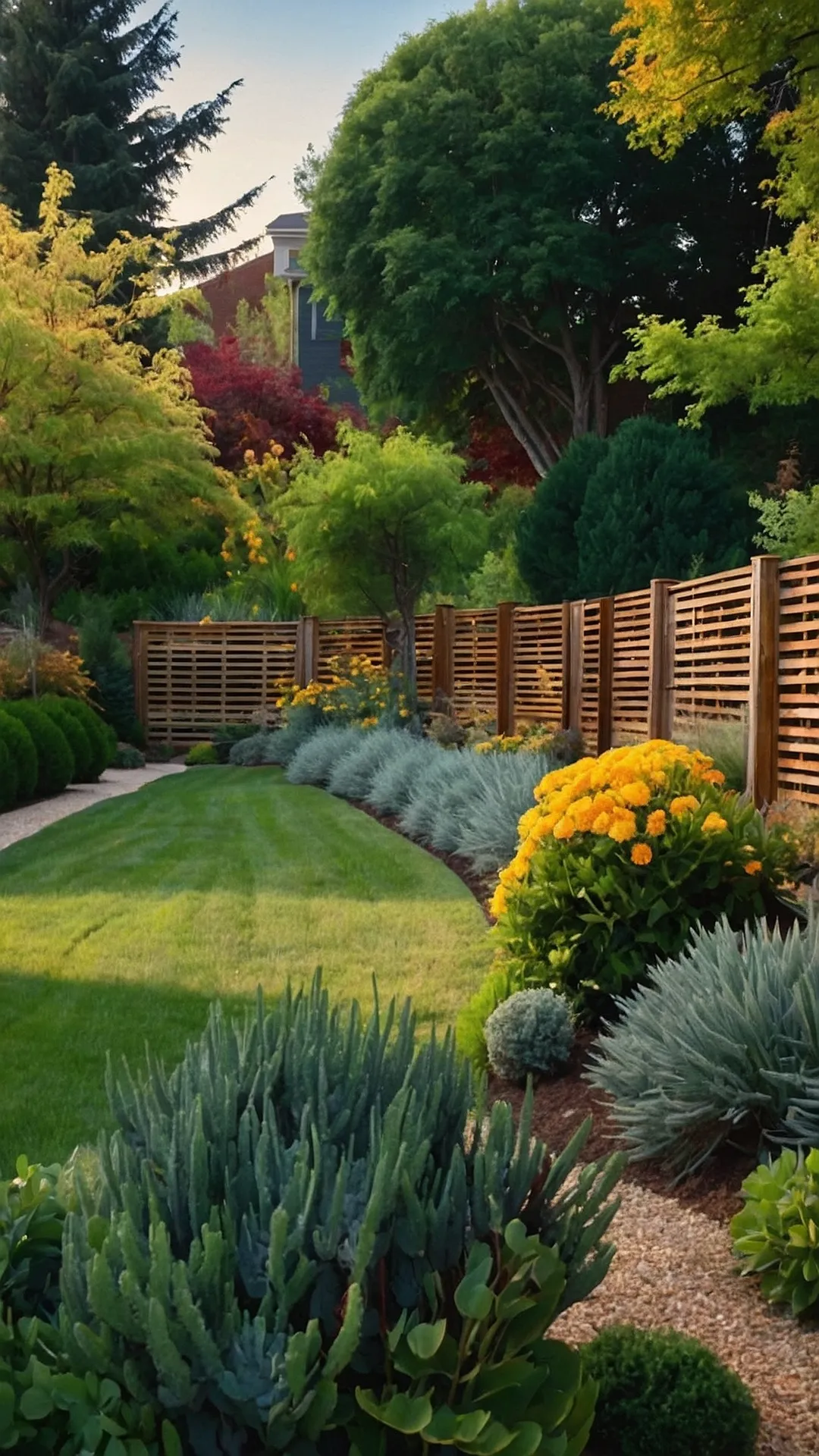 Garden Grids: Geometric Fence Line Landscaping Designs